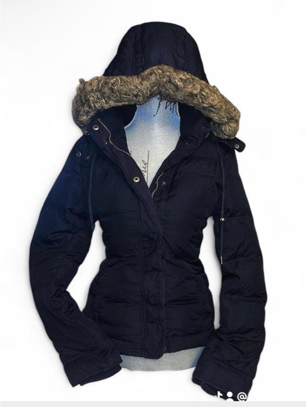 GRAIL Y2K Twilight Bella Swan Abercrombie & Fitch Fur Trim Puffer Jacket